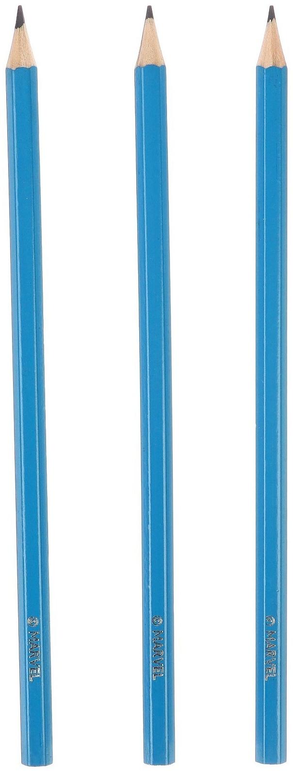 Карандаш чернографитный, набор 12 штук, Человек-паук