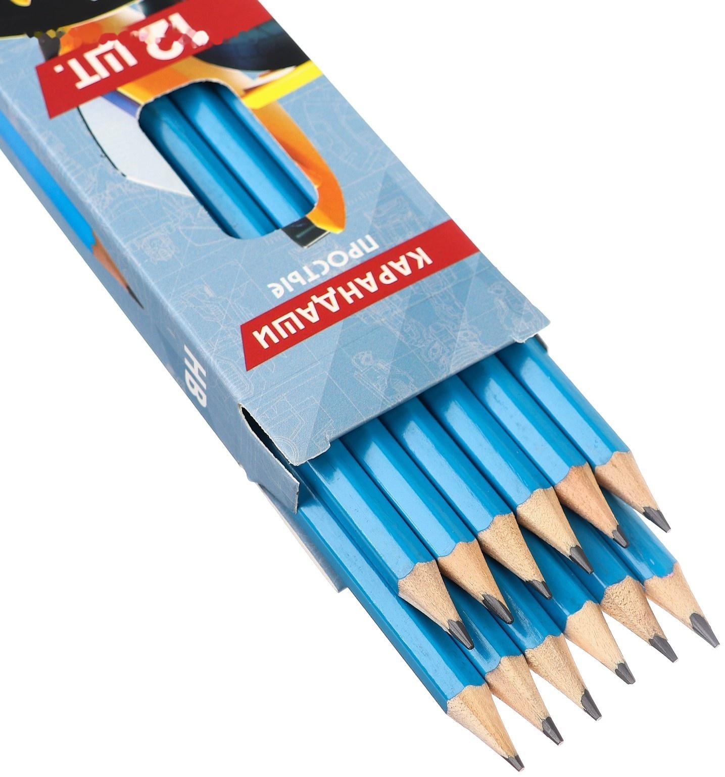 Карандаш чернографитный, набор 12 штук, Трансформеры