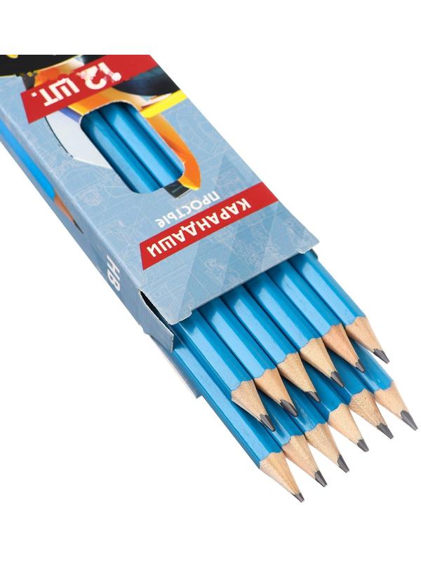 Карандаш чернографитный, набор 12 штук, Трансформеры