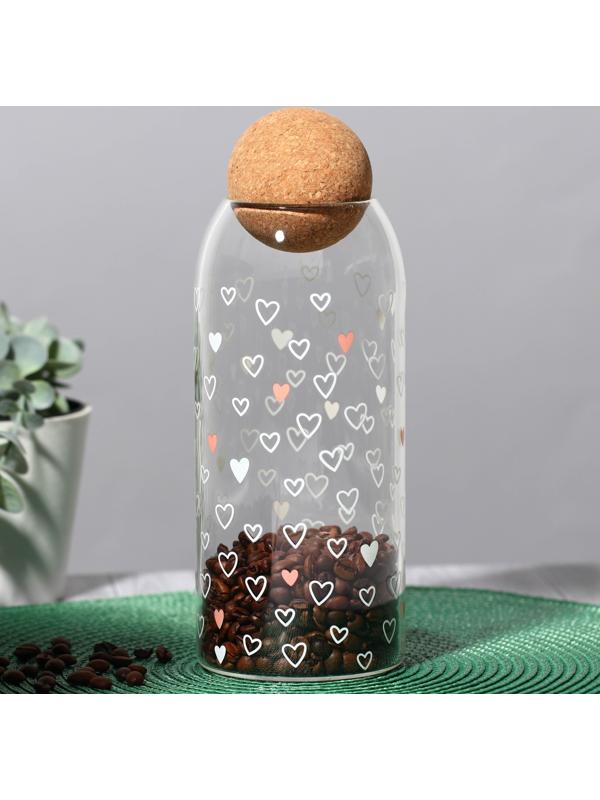 Банка для хранения «Сердечки», 1000 мл