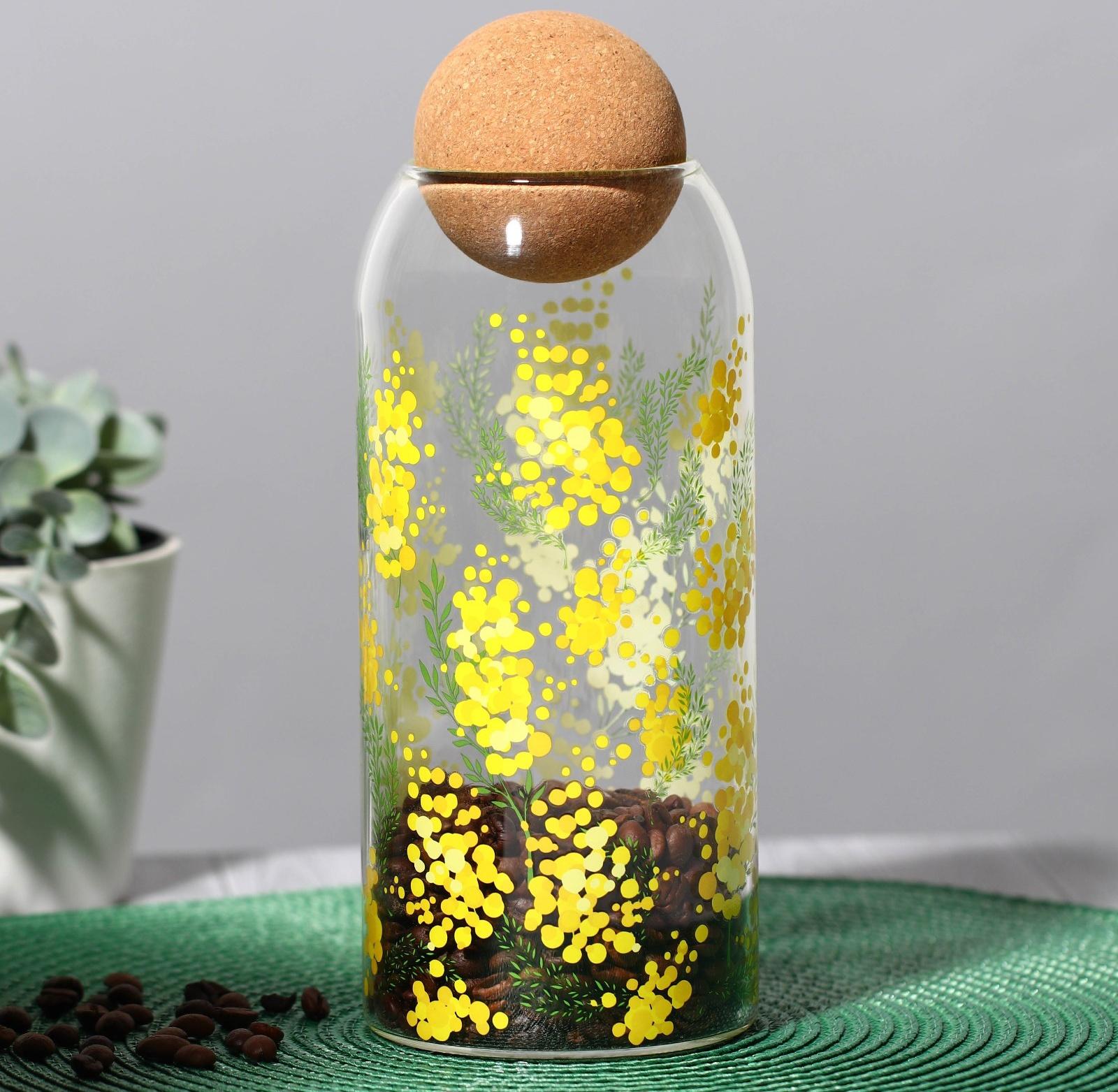 Банка для хранения «Нежная мимоза», 1000 мл