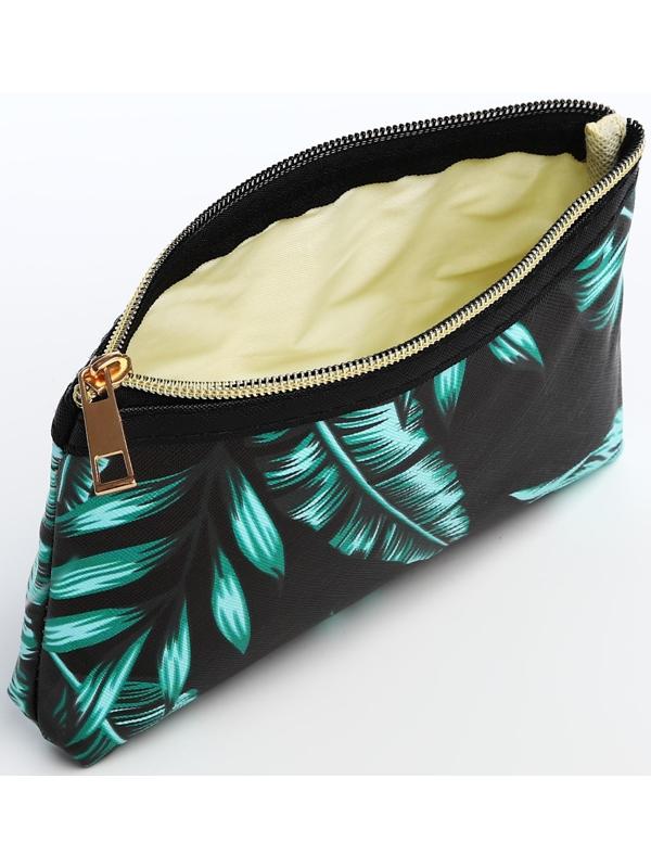 Набор косметичек 2 в 1 на молниях, цвет чёрный