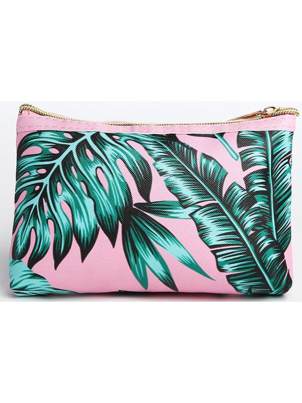 Набор косметичек 2 в 1 на молниях, цвет розовый