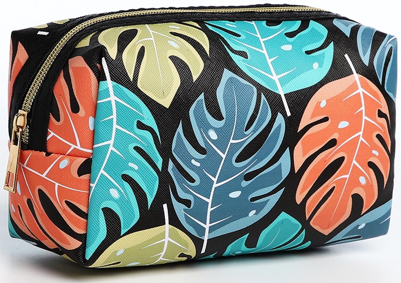 Набор косметичек 2 в 1 на молниях, цвет чёрный