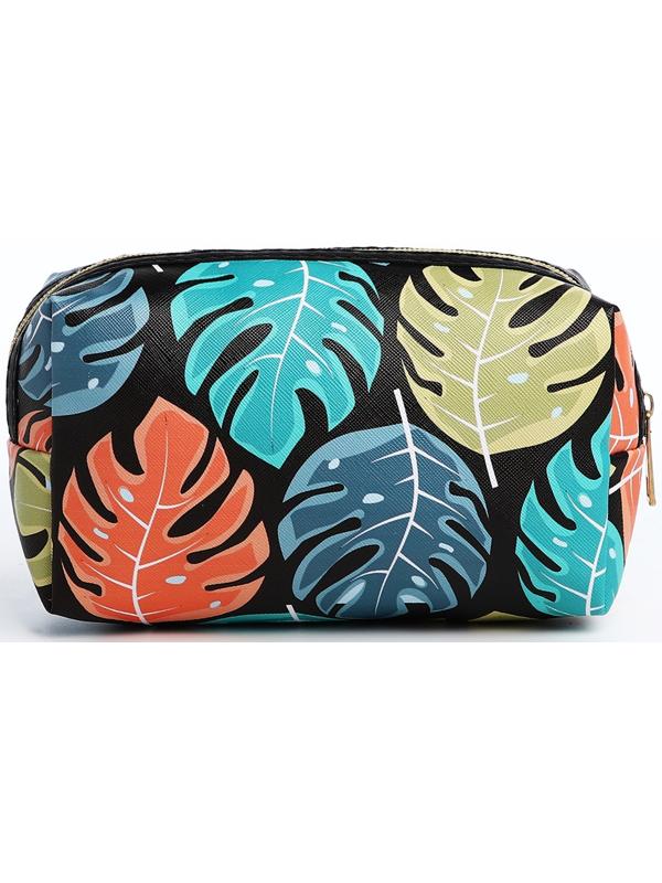 Набор косметичек 2 в 1 на молниях, цвет чёрный