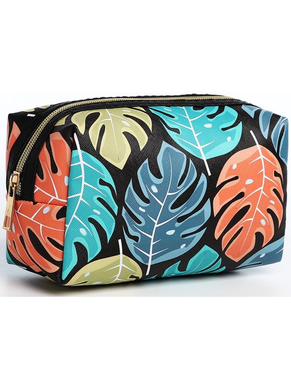 Набор косметичек 2 в 1 на молниях, цвет чёрный