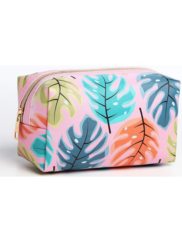 Набор косметичек 2 в 1 на молниях, цвет розовый