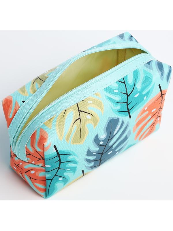 Набор косметичек 2 в 1 на молниях, цвет зелёный