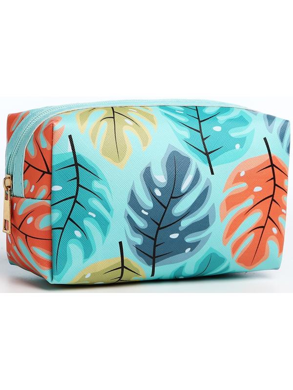 Набор косметичек 2 в 1 на молниях, цвет зелёный