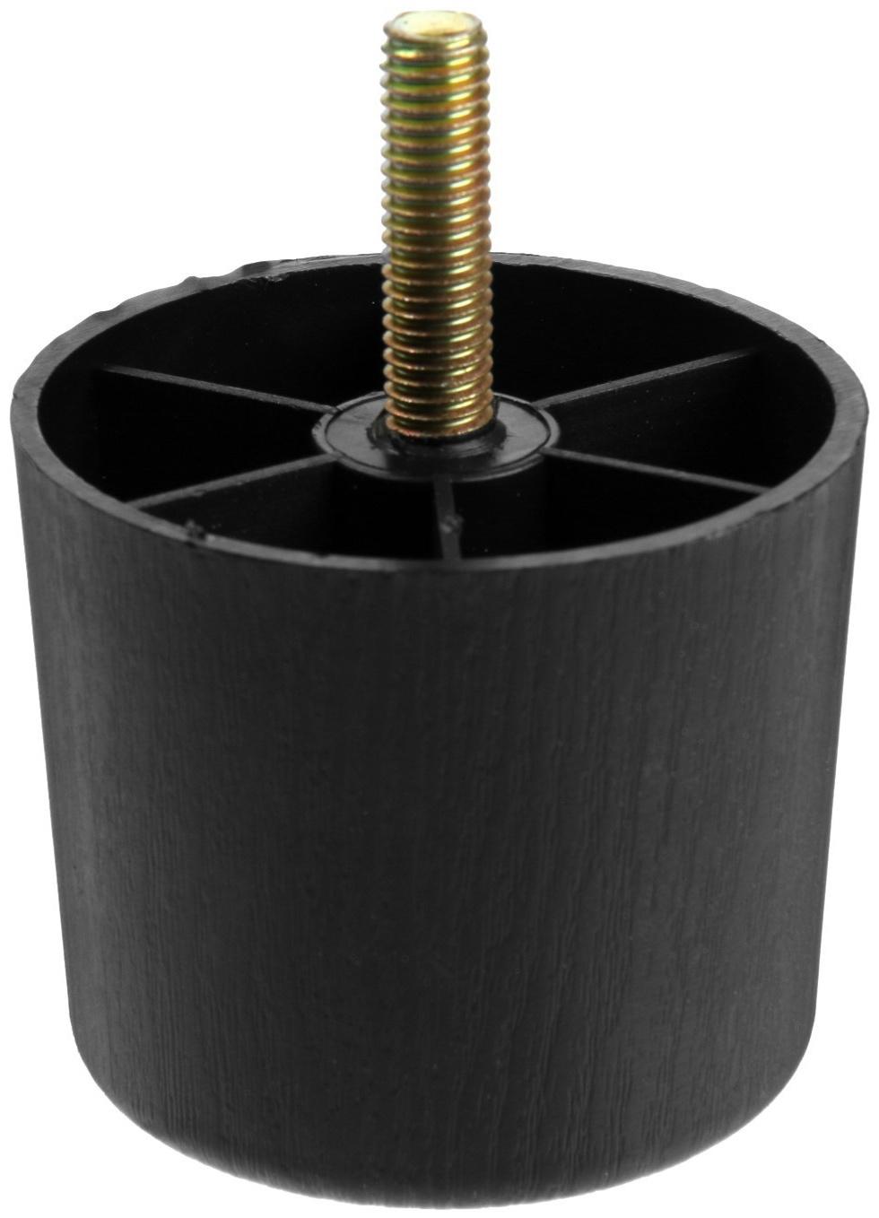 Опора мебельная с шпилькой 8х30 мм ТУНДРА OP104, пластик, цвет черное дерево, 60х60х50 мм