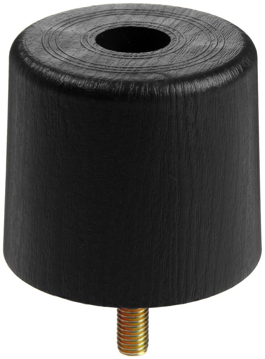 Опора мебельная с шпилькой 8х30 мм ТУНДРА OP104, пластик, цвет черное дерево, 60х60х50 мм
