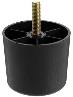 Опора мебельная с шпилькой 8х30 мм ТУНДРА OP104, пластик, цвет черное дерево, 60х60х50 мм