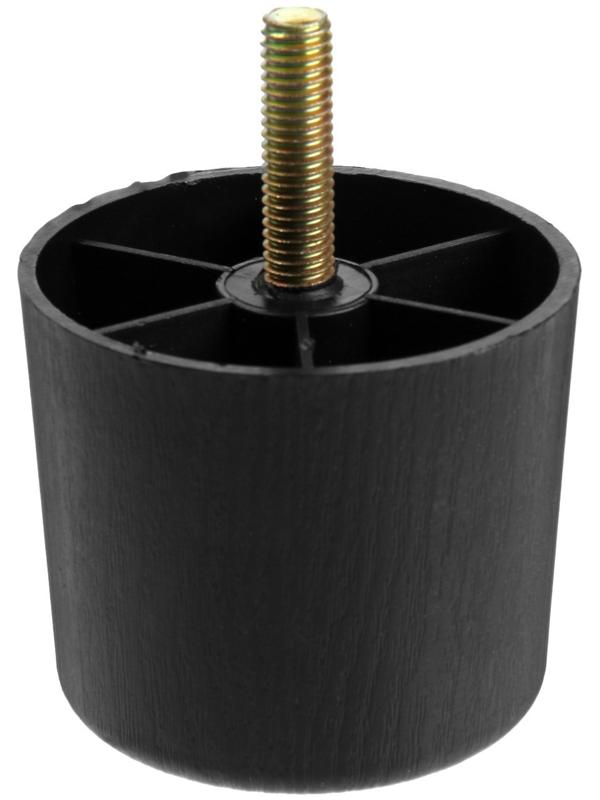 Опора мебельная с шпилькой 8х30 мм ТУНДРА OP104, пластик, цвет черное дерево, 60х60х50 мм
