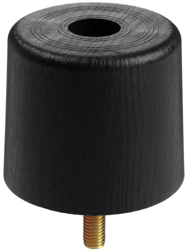 Опора мебельная с шпилькой 8х30 мм ТУНДРА OP104, пластик, цвет черное дерево, 60х60х50 мм