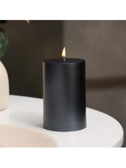 Свеча-цилиндр гладкая,5х7,5 см, пальмовый воск, мокрый асфальт, 6 ч