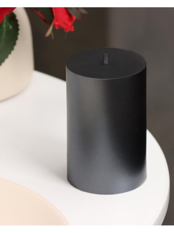 Свеча-цилиндр гладкая,5х7,5 см, пальмовый воск, мокрый асфальт, 6 ч