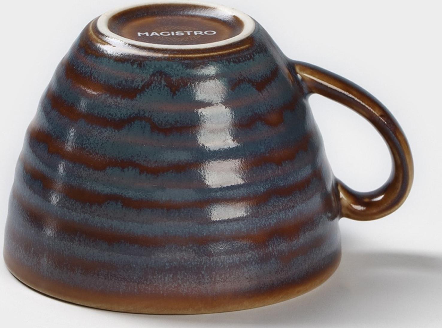 Чашка фарфоровая Magistro Garland, 200 мл, цвет синий