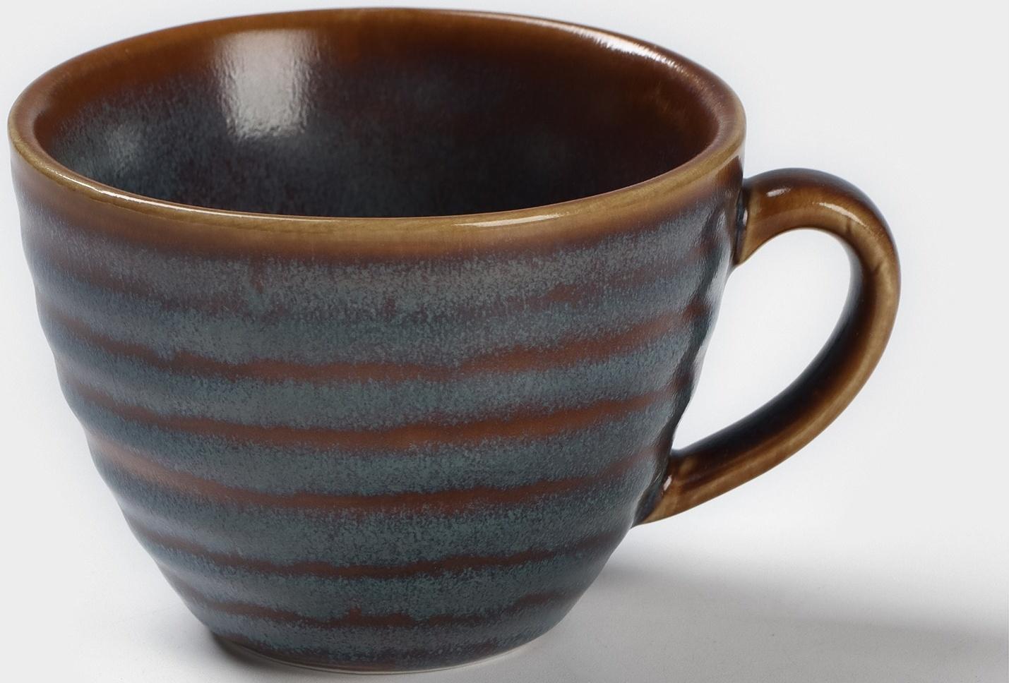 Чашка фарфоровая Magistro Garland, 200 мл, цвет синий