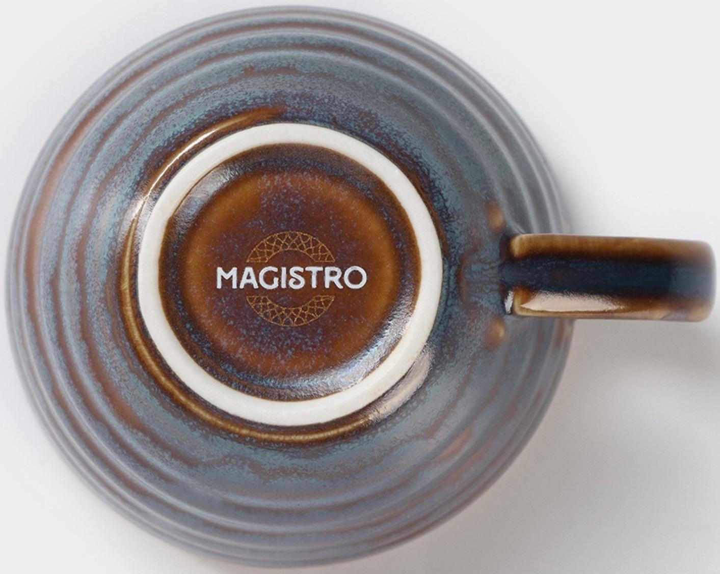 Чашка фарфоровая Magistro Garland, 200 мл, цвет синий