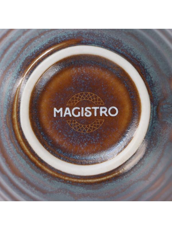 Чашка фарфоровая Magistro Garland, 200 мл, цвет синий