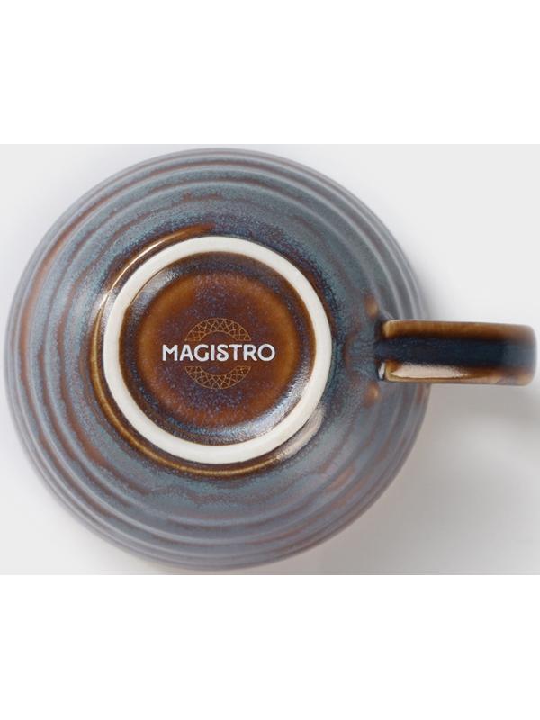 Чашка фарфоровая Magistro Garland, 200 мл, цвет синий