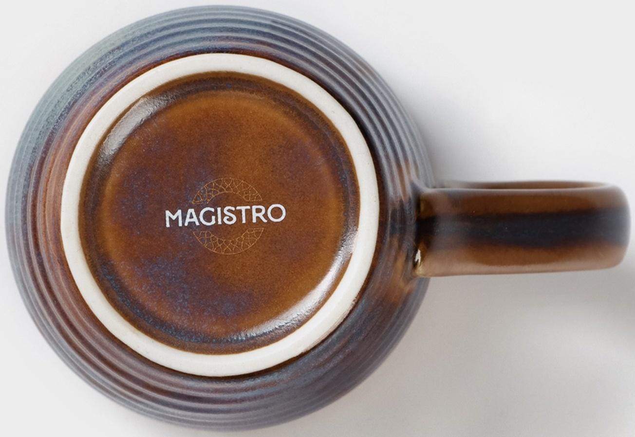 Кружка фарфоровая Magistro Garland, 320 мл, цвет синий