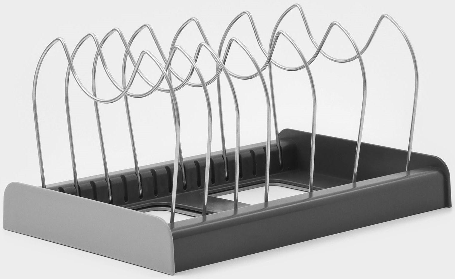 Держатель кухонный для крышек, сковородок и кастрюль Доляна, цвет серый