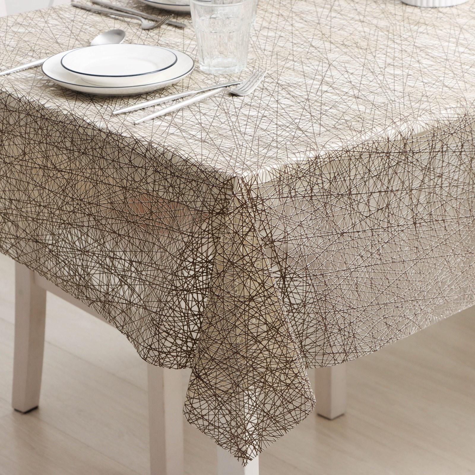 Клеёнка на стол ПВХ «Паутинка», ширина 137 см, рулон 20 метров, толщина 0,5 мм, цвет бронза