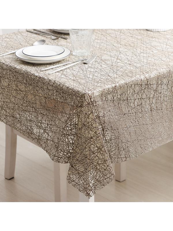 Клеёнка на стол ПВХ «Паутинка», ширина 137 см, рулон 20 метров, толщина 0,5 мм, цвет бронза