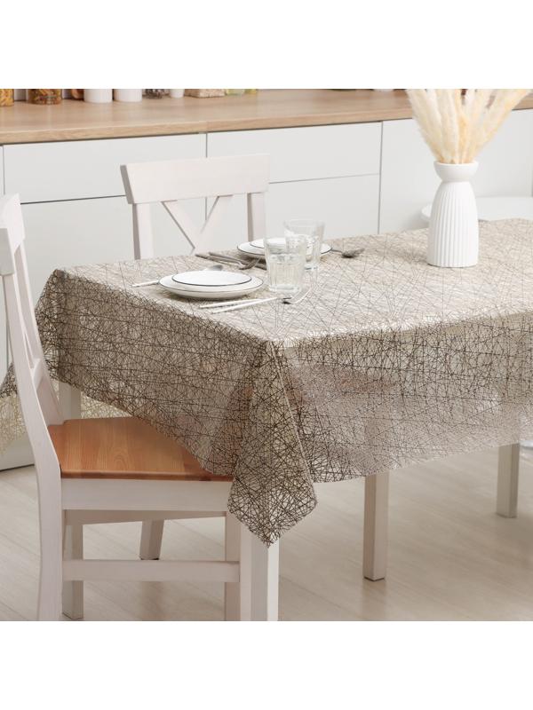 Клеёнка на стол ПВХ «Паутинка», ширина 137 см, рулон 20 метров, толщина 0,5 мм, цвет бронза