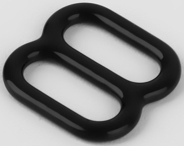 Регулятор для бретелей, металлический, 8 мм, цвет чёрный