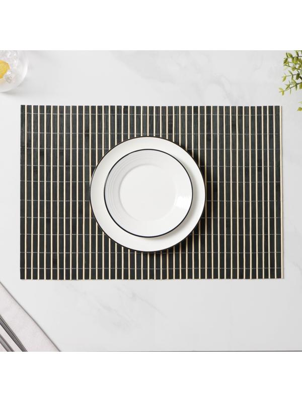 Салфетка кухонная «Соломка черная», 45×30 см, цвет чёрный