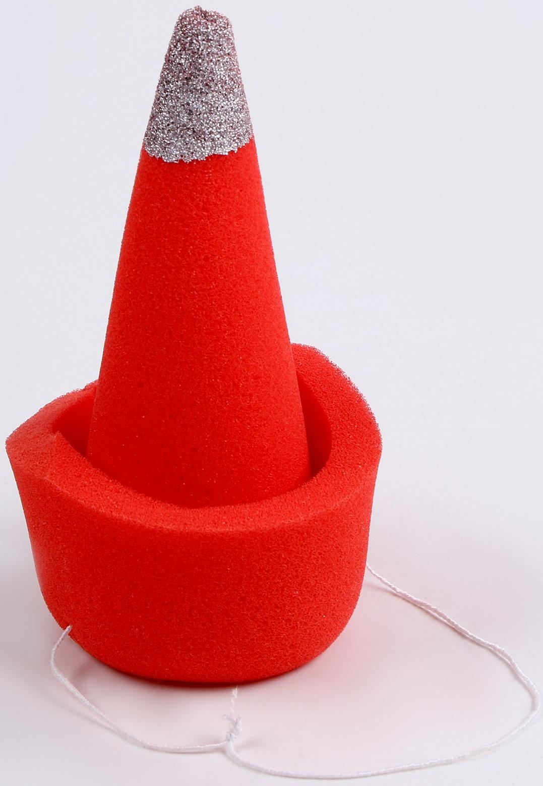 Карнавальный колпак «Клоун» на резинке, красный, поролон
