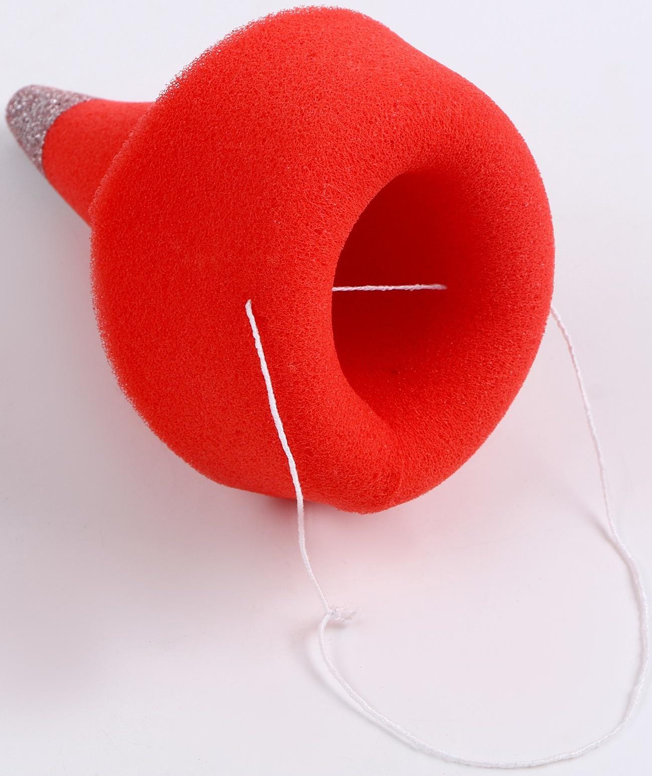 Карнавальный колпак «Клоун» на резинке, красный, поролон