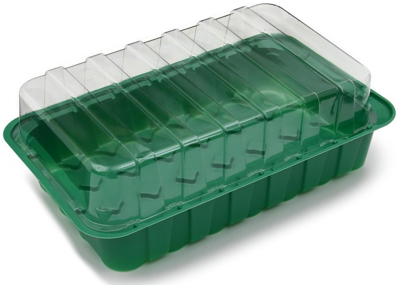 Мини-парник для рассады, 35,5 × 22 × 11 см, вставки (28 шт.) под таблетки для рассады d = 4 см