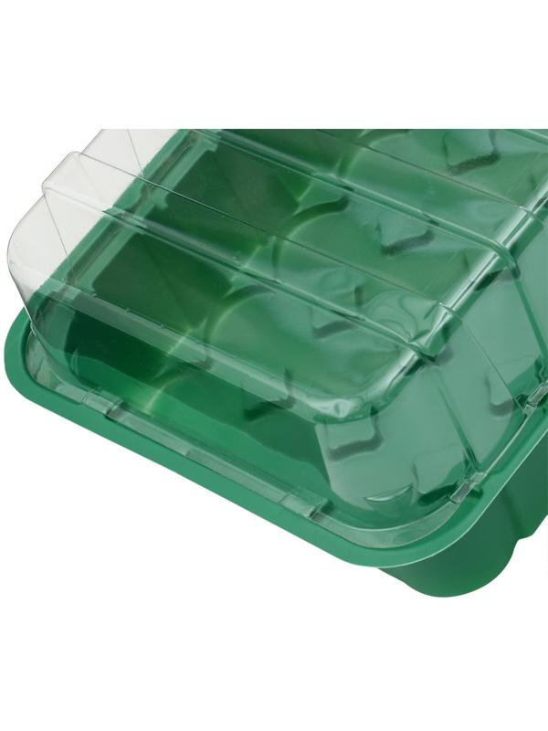 Мини-парник для рассады, 35,5 × 22 × 11 см, вставки (28 шт.) под таблетки для рассады d = 4 см