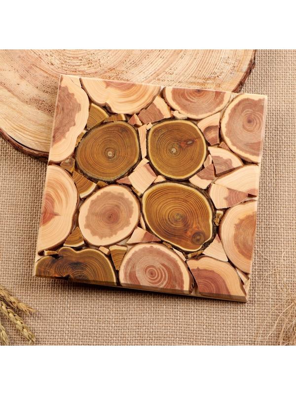 Подставка для горячего, 20 х 20 см, микс дерева