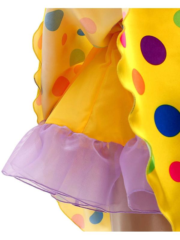 Карнавальный костюм «Стиляги 8»: платье жёлтое в крупный горох, повязка, р. 34, рост 134 см