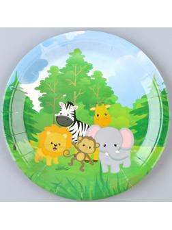 Тарелка бумажная «Зверюшки», в наборе 6 шт.