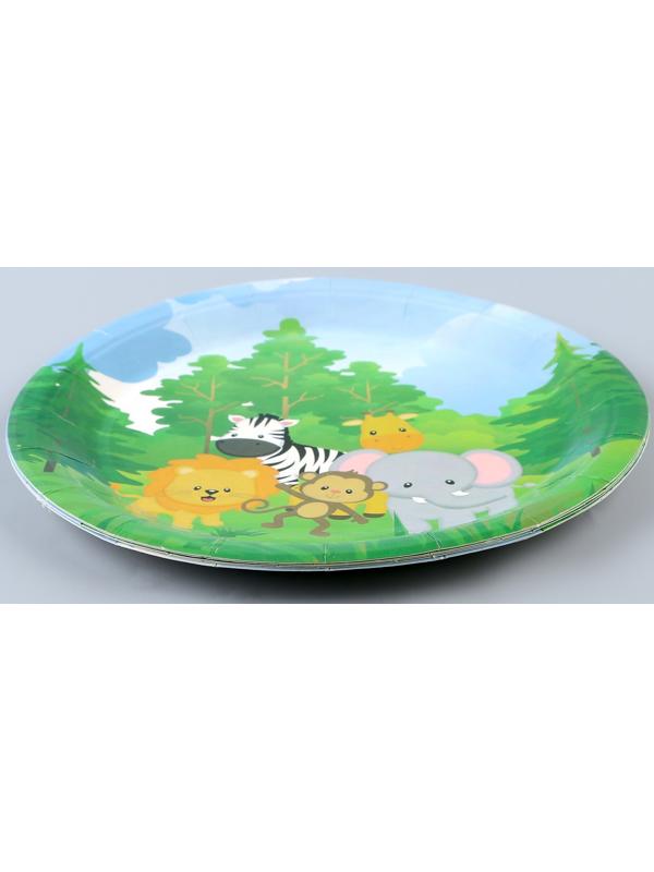 Тарелка бумажная «Зверюшки», в наборе 6 шт.