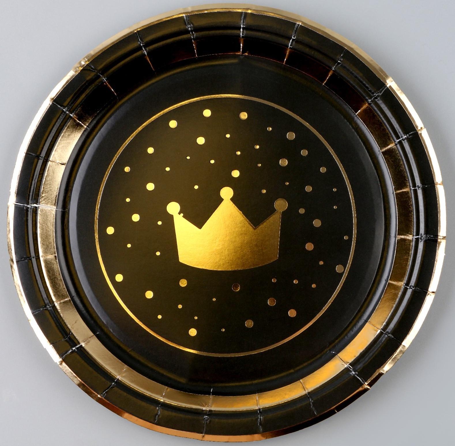 Тарелка бумажная «Золотая корона», в наборе 6 шт.