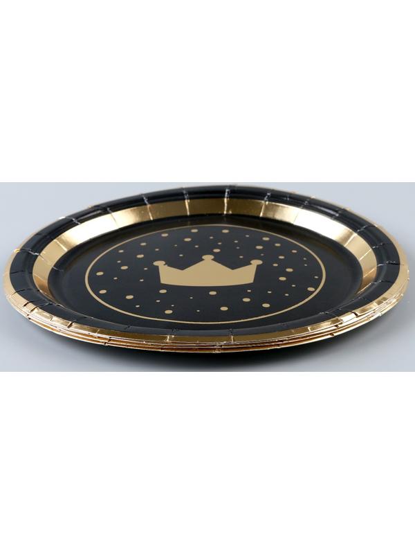 Тарелка бумажная «Золотая корона», в наборе 6 шт.