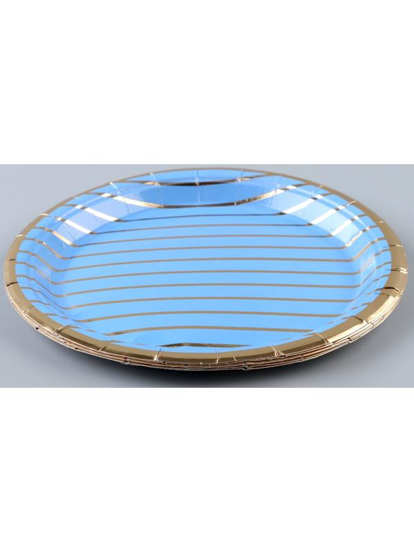 Тарелка бумажная «Золотые полосы», в наборе 6 шт.