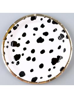 Тарелка бумажная «Пятнышки», в наборе 6 шт.