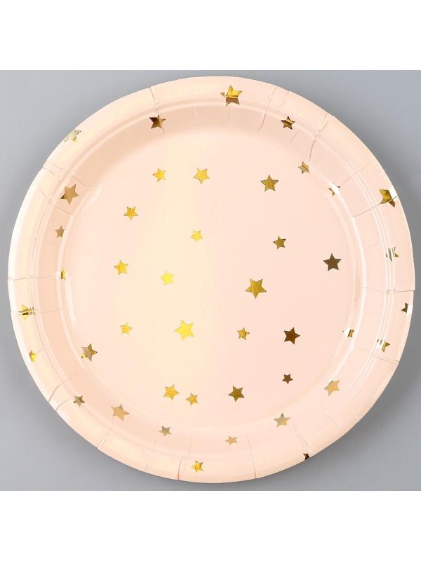 Тарелка бумажная «Золотые звёздочки», в наборе 6 шт.