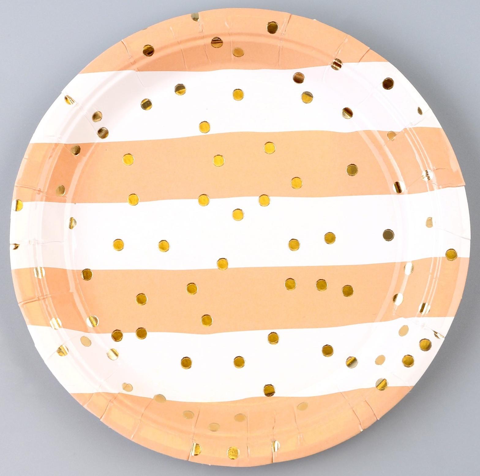 Тарелка бумажная «Горошек», в наборе 6 шт.