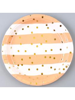 Тарелка бумажная «Горошек», в наборе 6 шт.