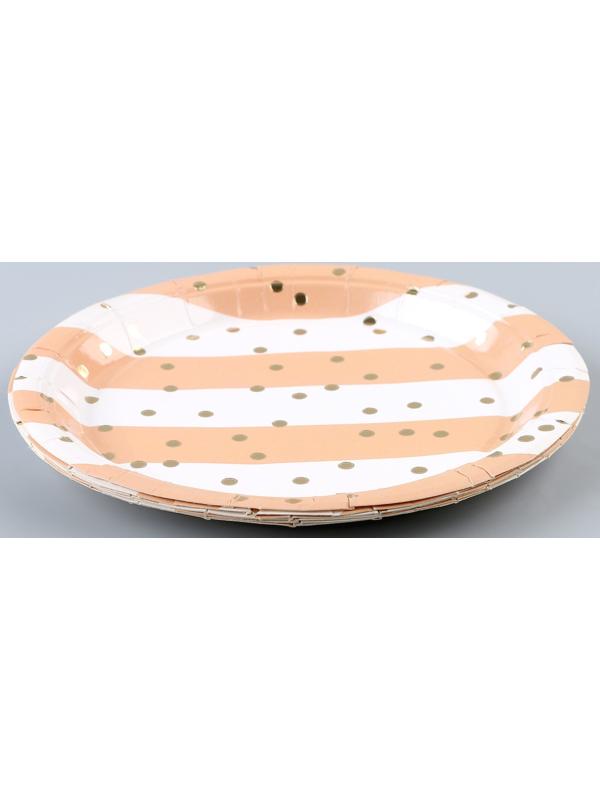 Тарелка бумажная «Горошек», в наборе 6 шт.