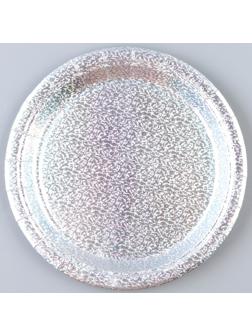 Тарелка бумажная «Голография», в наборе 6 шт., цвет серебро