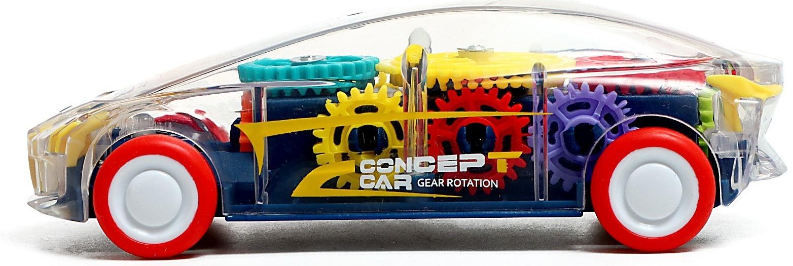 Машина «Шестерёнки», инерция, свет, цвет МИКС